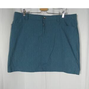 Eddie Bauer Women's 16 Teal Skort Button Zipper Pockets Performance Athleisure